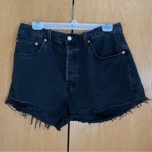 Levi’s Black Denim Cut Offs